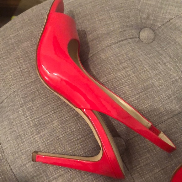 Red peep toe heels 👠 - Picture 5 of 6